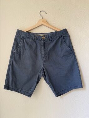 next Men's Dark Navy Flat Front Cotton Shorts